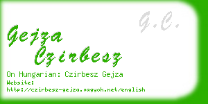 gejza czirbesz business card